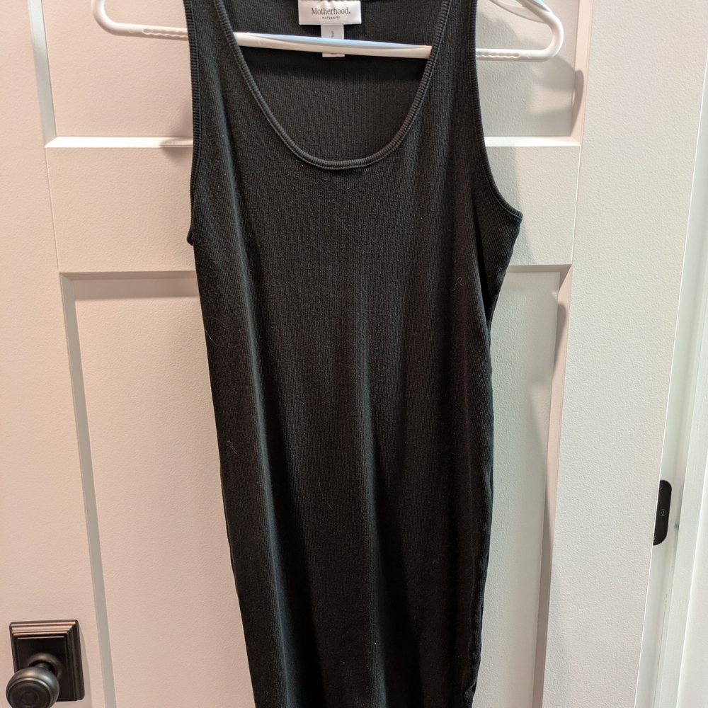 Black Ribbed Maternity Dress